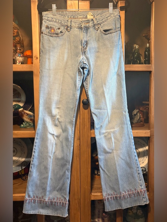 Levi's Denim - Levi’s 514 Flare Jeans Size 5 Vintage Y2K Embroidered Floral Denim See Details